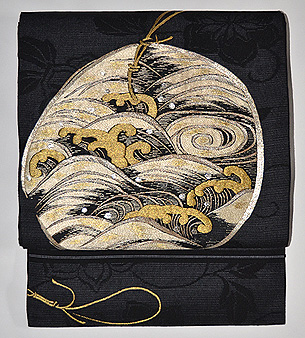 波頭の刺繍開き名古屋帯