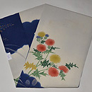 アザミと萩秋の図名古屋帯 帯裏