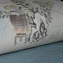 麻地庭の図小袖くずし名古屋帯 質感・風合