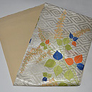 稲妻文に萩の図名古屋帯 帯裏