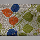 稲妻文に萩の図名古屋帯 前中心