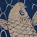 鯉に網文様色留袖　質感・風合