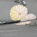 グレー地菊尽くし小紋 質感・風合