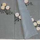 グレー地菊尽くし小紋 上前