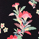 黒地鶏頭の羽織　質感・風合