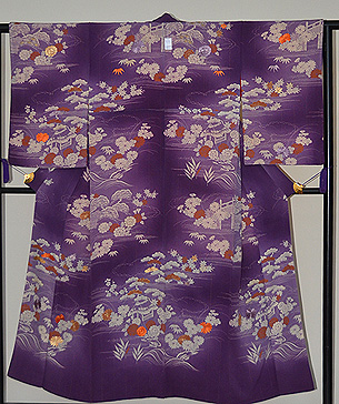 紫地ぼかしに四季の花の図訪問着