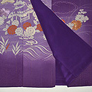 紫地ぼかしに四季の花の図訪問着　上前