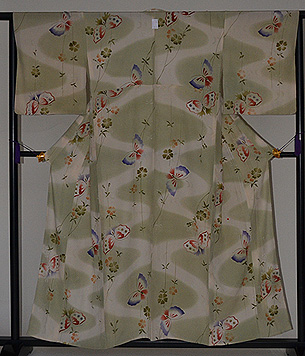 蝶々文様単衣小紋