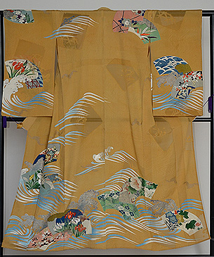 流水地紙文様訪問着