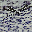 粟、芍薬、すすき、トンボの錦紗絞り単衣小紋　質感・風合