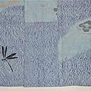 粟、芍薬、すすき、トンボの錦紗絞り単衣小紋　上前