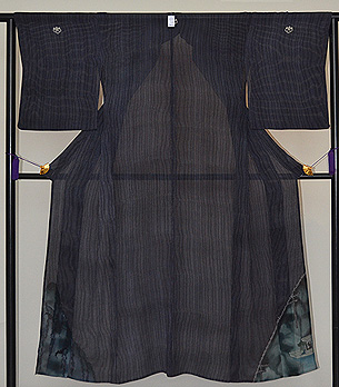 縦絽闇夜に蝙蝠の図