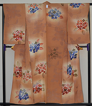 紫陽花文様付下