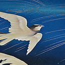 立波に千鳥の図単衣羽織　質感・風合