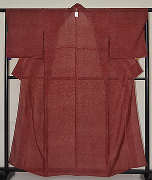 赤地水玉の小紋