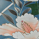 ブルー地ぼかしに秋草の訪問着　質感・風合