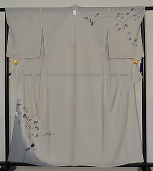 山葡萄に小鳥の図付下