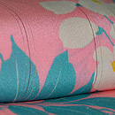 ピンク地藤花単衣　質感・風合