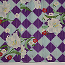 菱文に百合と撫子単衣　上前