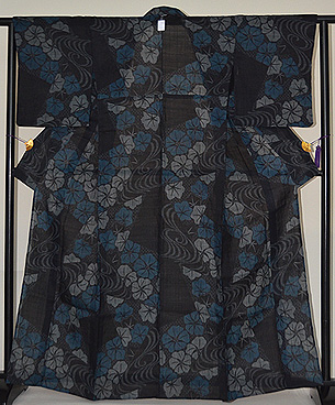 流水にハイビスカスの宮古上布