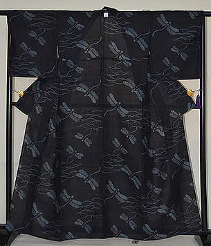 露草に蜻蛉の宮古上布