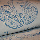 単衣・蹴毬と笹の図型染め小紋松原染工所作　質感・風合