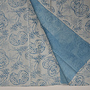 単衣・蹴毬と笹の図型染め小紋松原染工所作　上前