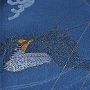 波文様に燕刺繍青地単衣付下　質感・風合