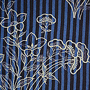 縞に秋草の図単衣小紋　質感・風合