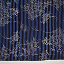 縞に秋草の図単衣小紋　上前