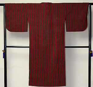 浦野理一作 紺地子持縞道行