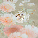 ベージュ地桜の付下　質感・風合