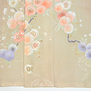 ベージュ地桜の付下　上前