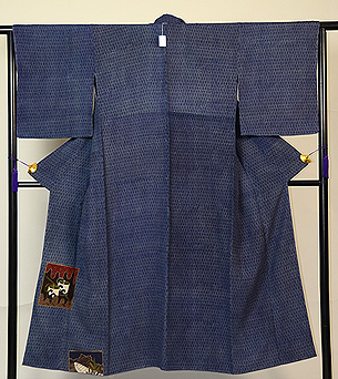 江戸小紋にコラージュ付下