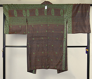 生紬に紋織りの羽織