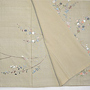 紺地桜の刺繍付下　上前