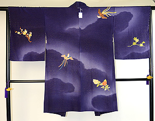 鳳凰に花々刺繍羽織