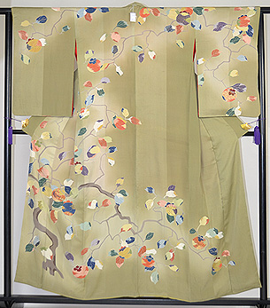 アールデコ調 柿の訪問着