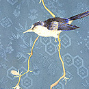 枝垂れ柳に鳥の図刺繍羽織　質感・風合