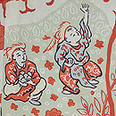 雪に乱舞する雀の図コート 質感・風合(裏地)