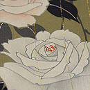 黄海松茶に白バラの小紋　上前