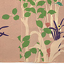 南天に椿の付下げ　上前