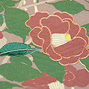 南天に椿の付下げ　質感・風合