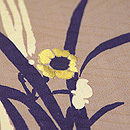 南天に椿の付下げ　質感・風合