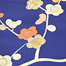 瑠璃色梅の訪問着　質感・風合