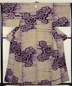 絞り捻梅の小紋