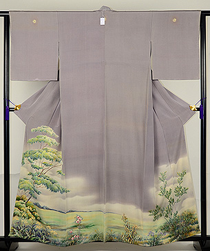 風景文様色留袖