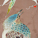 笹に山葡萄、百舌鳥の付下 質感・風合