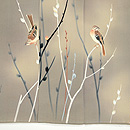 猫柳に百舌鳥一越縮緬付下　上前