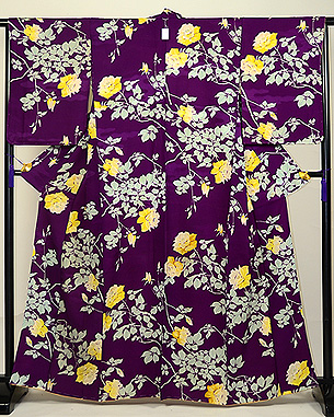 紫地薔薇の小紋